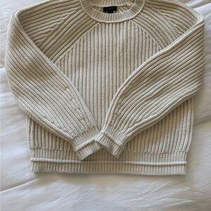 J. Crew Classic Cream Ribbed Sweater